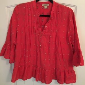 Lucky Brand Red Peplum Top